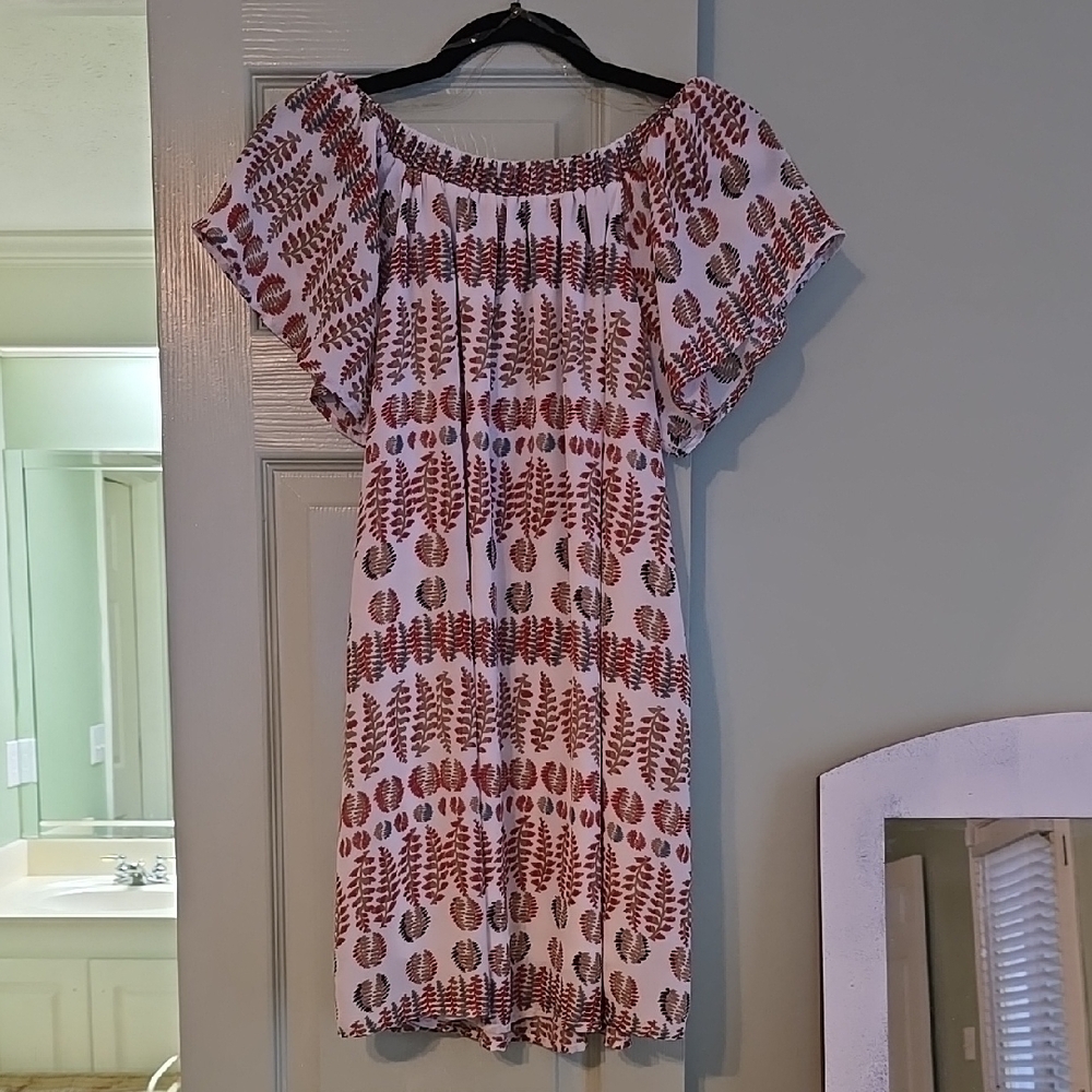 Floral Off-Shoulder Dress - Red and White